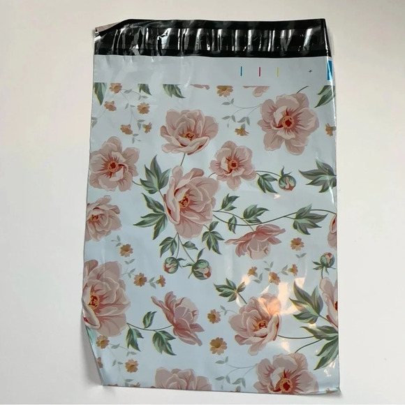 100 Poly mailers 10x13” shipping bags floral thank you variety print self seal - Picture 2 of 13